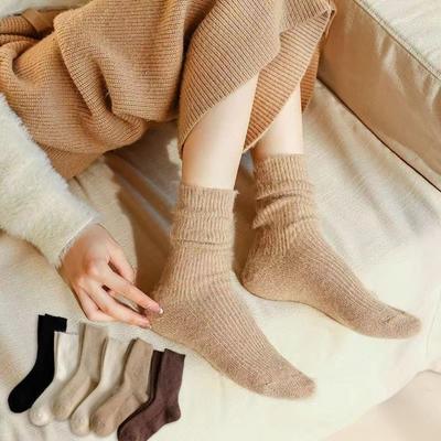 Thick Winter Warm Velvet Socks Thermal Mid Tube Socks Soft Comfortable Long Socks  For Women