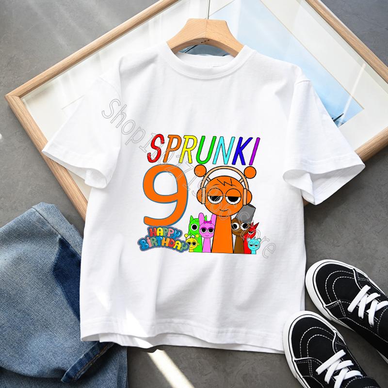 Bumbac 100% Sprunki Incredibox Haine pentru copii Băieți Fete Tricou petrecere de aniversare Joc de desene animate Imprimare grafică Mâneci scurte Topuri confortabile