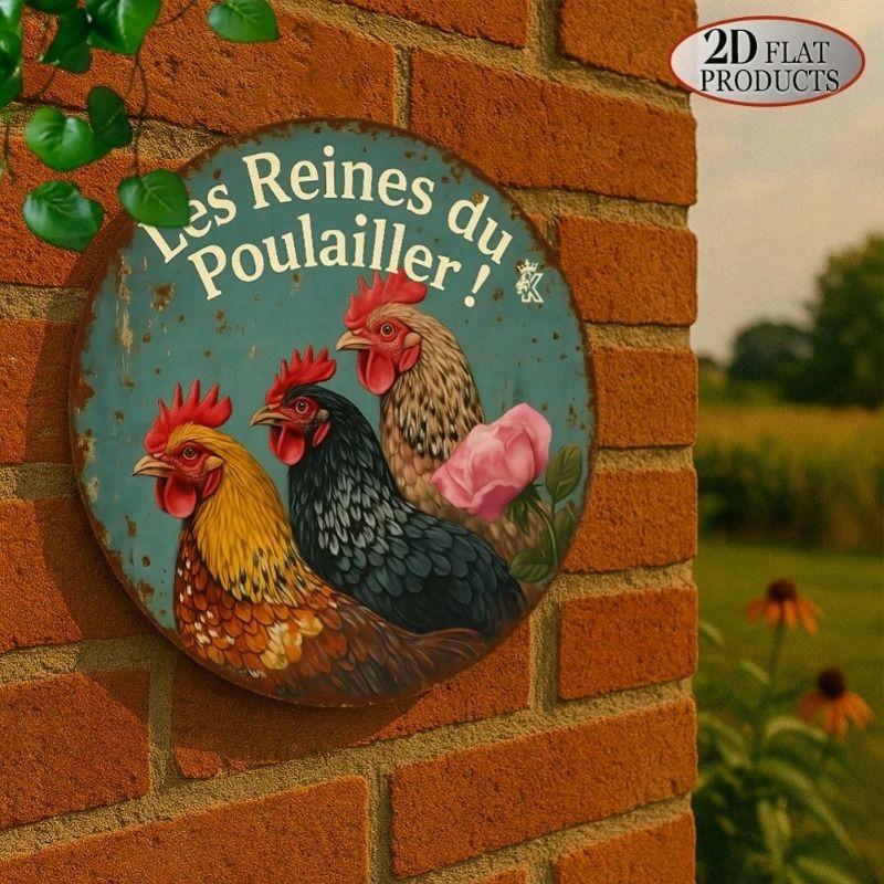 Round Metal Tin Sign Wall Art Home Living Room Office Cafe Decor 20x20cm