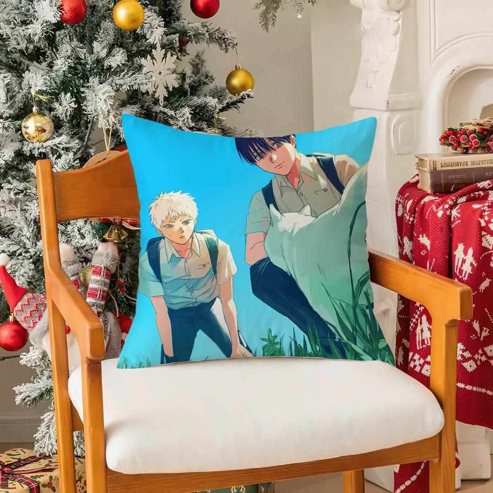 Anime The Summer Hikaru Died-D Pillow Case Silky Short Plush With Invisible Zipper Dustproof Sofa Cushion Cover For Home Decor