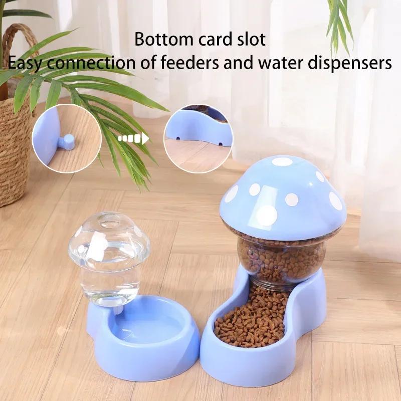 Cat Automatic Feeder Water Dispenser 350Ml/1.8Kg Large Capacity Food Container Small Dog Cat Feeding Drinking Bowl Anti Slip Decoration