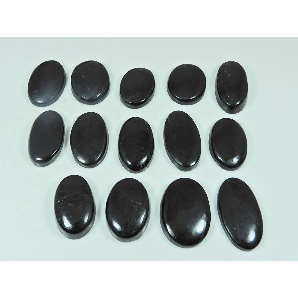 405Cts.Natural Black Tourmaline Oval Shape Cabochon Loose Gemstone 14Pcs Lot C-2906