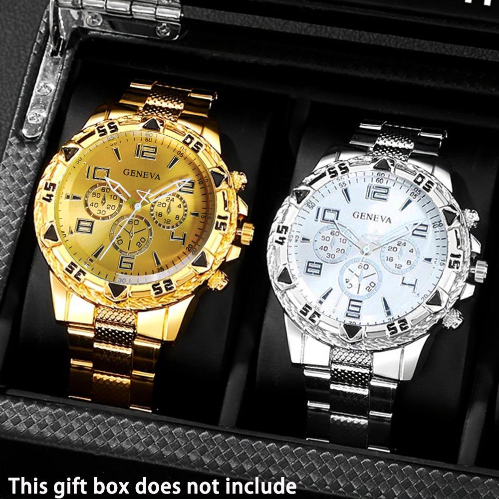 2 Stück Herren Business Mode Uhrenset - Quarzwerk Batteriebetrieben - Ideales Geschenk für Männer