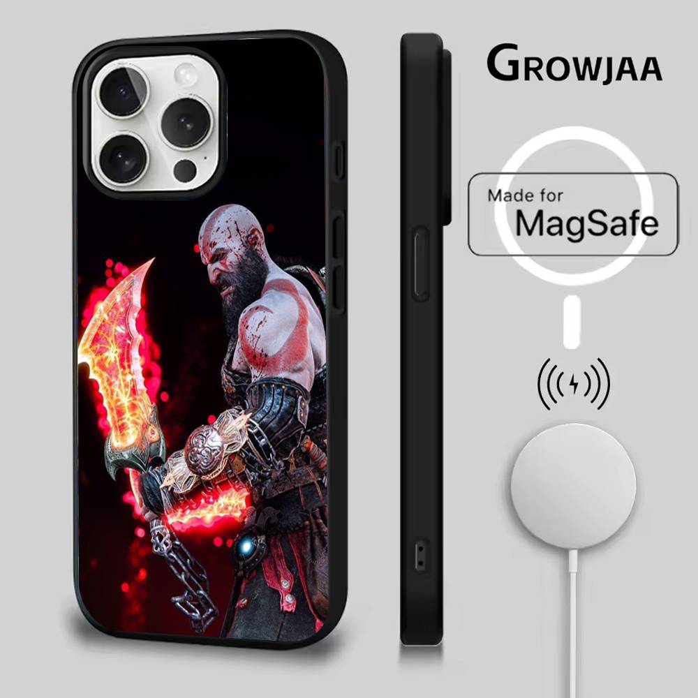 

Чехол для телефона Game G-God Of W-War для iPhone 16e, 16, 15, 14, 13, 12, 11, Plus, Pro, Max, Mini, с магнитной беспроводной зарядкой MagSafe iPhone13