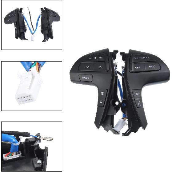 ACROPIX Auto Car Steering Wheel Cruise Volume Control Switch Button Fit for Toyota Hilux - Pack of 1 Black