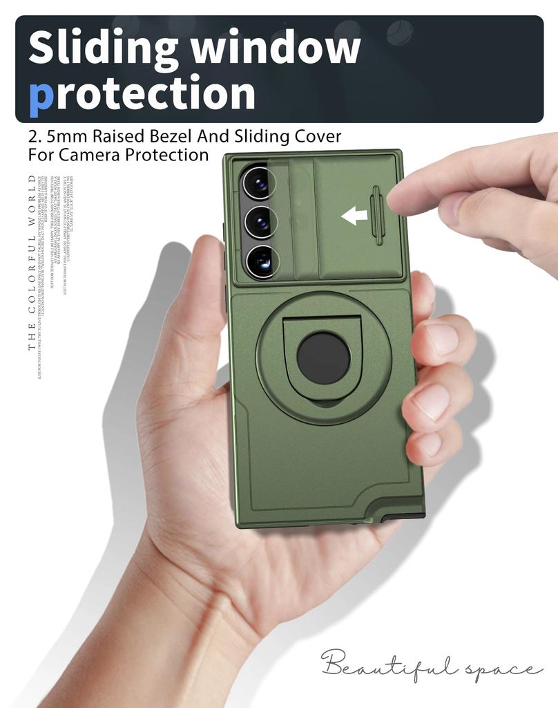 Magsafe Slide Camera Case for Samsung Galaxy S23+ S22+ S21+ Ultra Plus FE A14 A24 A34 A54 A13 A15 A05S 4G 5G Phone Cover