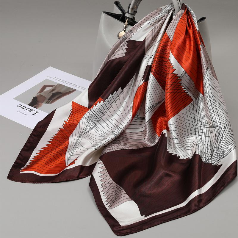 90 Square Scarves, Silk Scarves, Women's New Spring and Summer High-end Sense Versatile, Thin Scarves, Shawls Outside