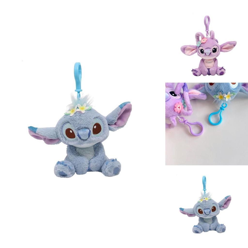 Kuscheliger Disney Lilo Stitch 3,9 Zoll Angel Plüsch-Schlüsselanhänger Weiche Stoffpuppe Kinder Weihnachtsgeschenk