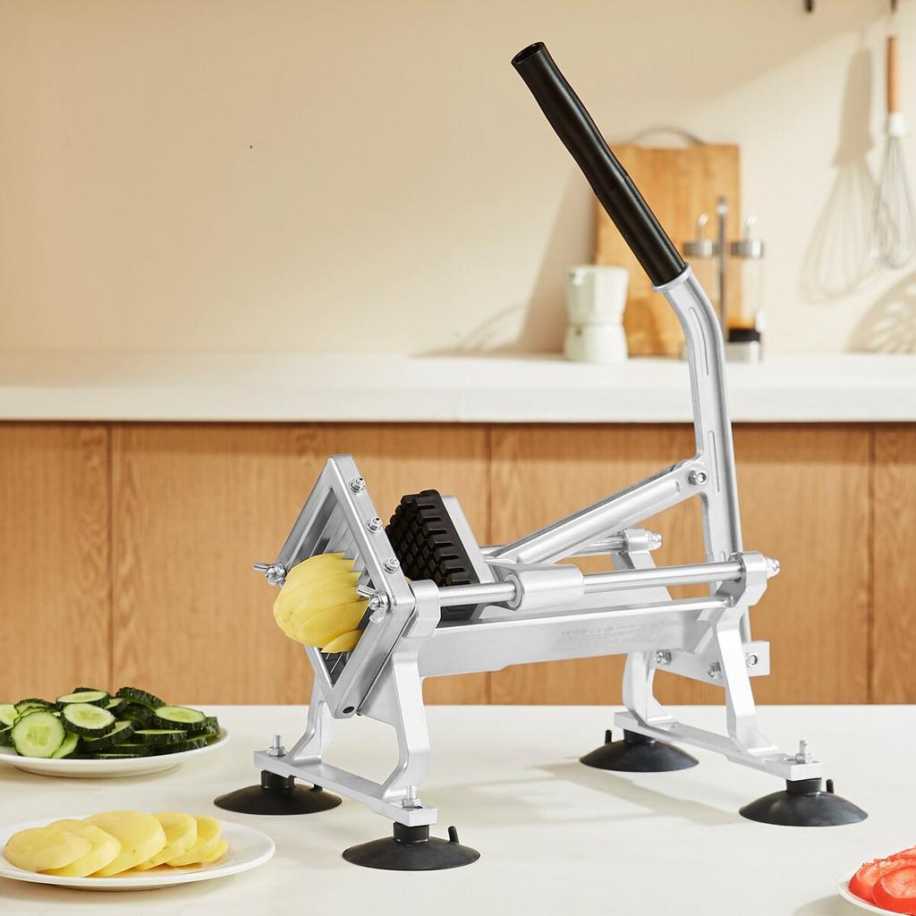 Commercial Vegetable Slicer, 3/8 inch Fruit Slicer, Stainless Steel and Aluminum Alloy Vegetable Cutter Slicer Machine, Manual Slicer with Non-slip
