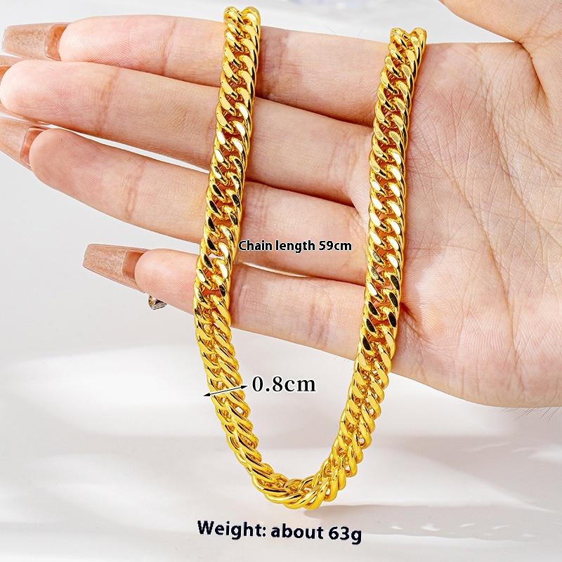 Vietnamese Sand Gold Necklace Imitation Gold Trend Interlocking Chain Luxury Domineering Gift Jewelry