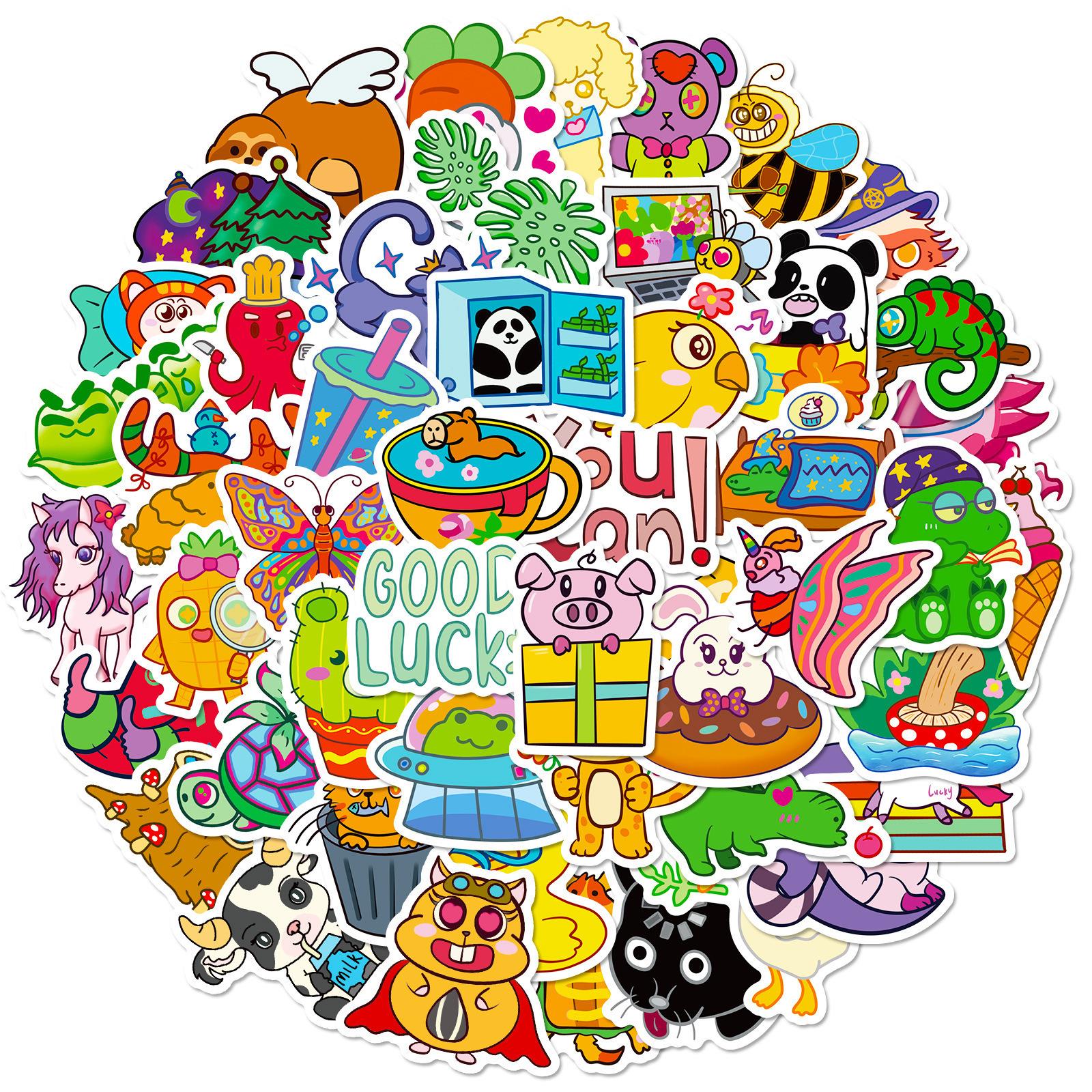 

50 Animal Small Fresh Holiday Cartoon Stickers Ins Small Fresh Fashionable Creative Children s Stickers