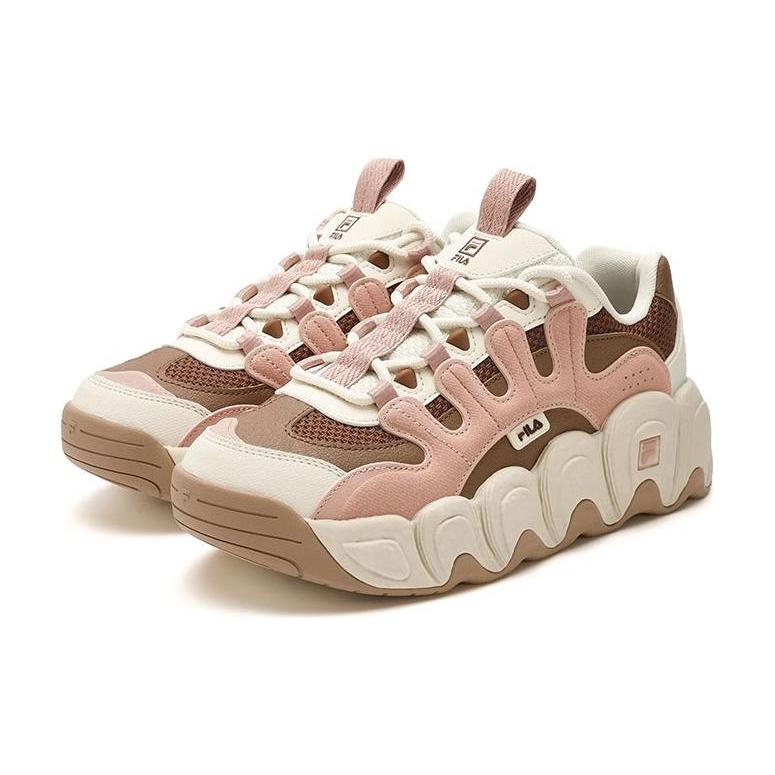 New FILA Croissant Chunky Sneakers 'Pink Brown' Women's F12W342103FMR