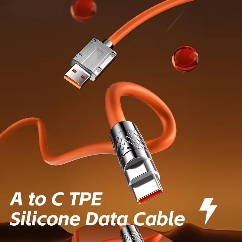 Білий USB A до Type C Кабель для зарядки 120W Надшвидка зарядка Стійкий до розривів Для телефонів Планшетів Ноутбуків Використання