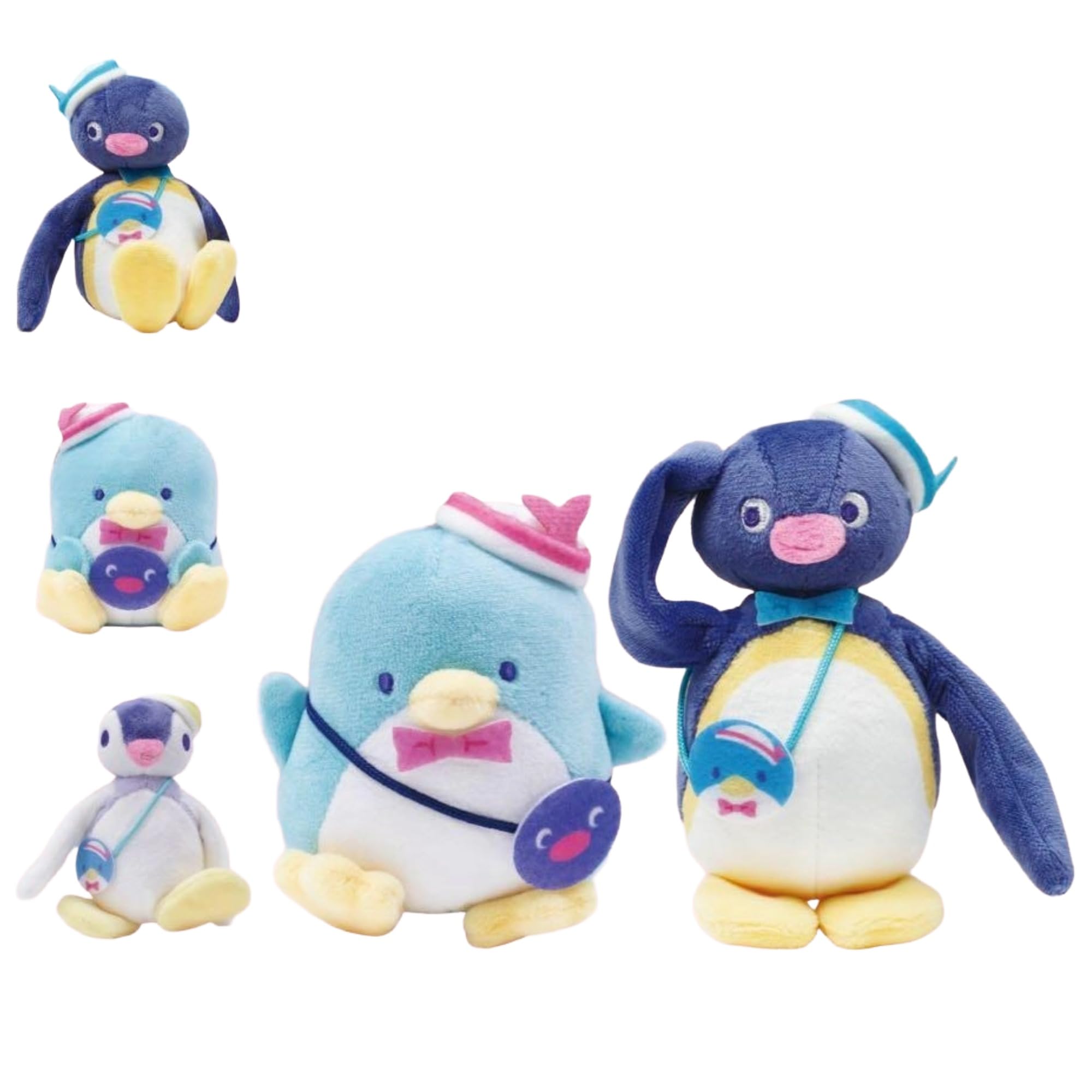 Qualia Pingu x Tuxedo Sam Plush Mascot Set Set of Gachapon Capsule Toy (Complete 5) -