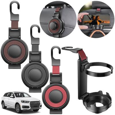 Foldable Car Cup Holder with Car Purse Hook and Phone Holder 3 In 1 Car Storage Hooks Drink Cup Holder Hang Bags Cups and Phone