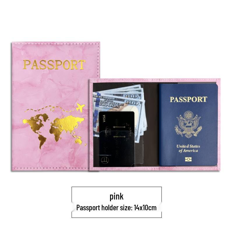 

Паспортная обложка из искусственной кожи с мраморным рисунком и простроченными краями розовый