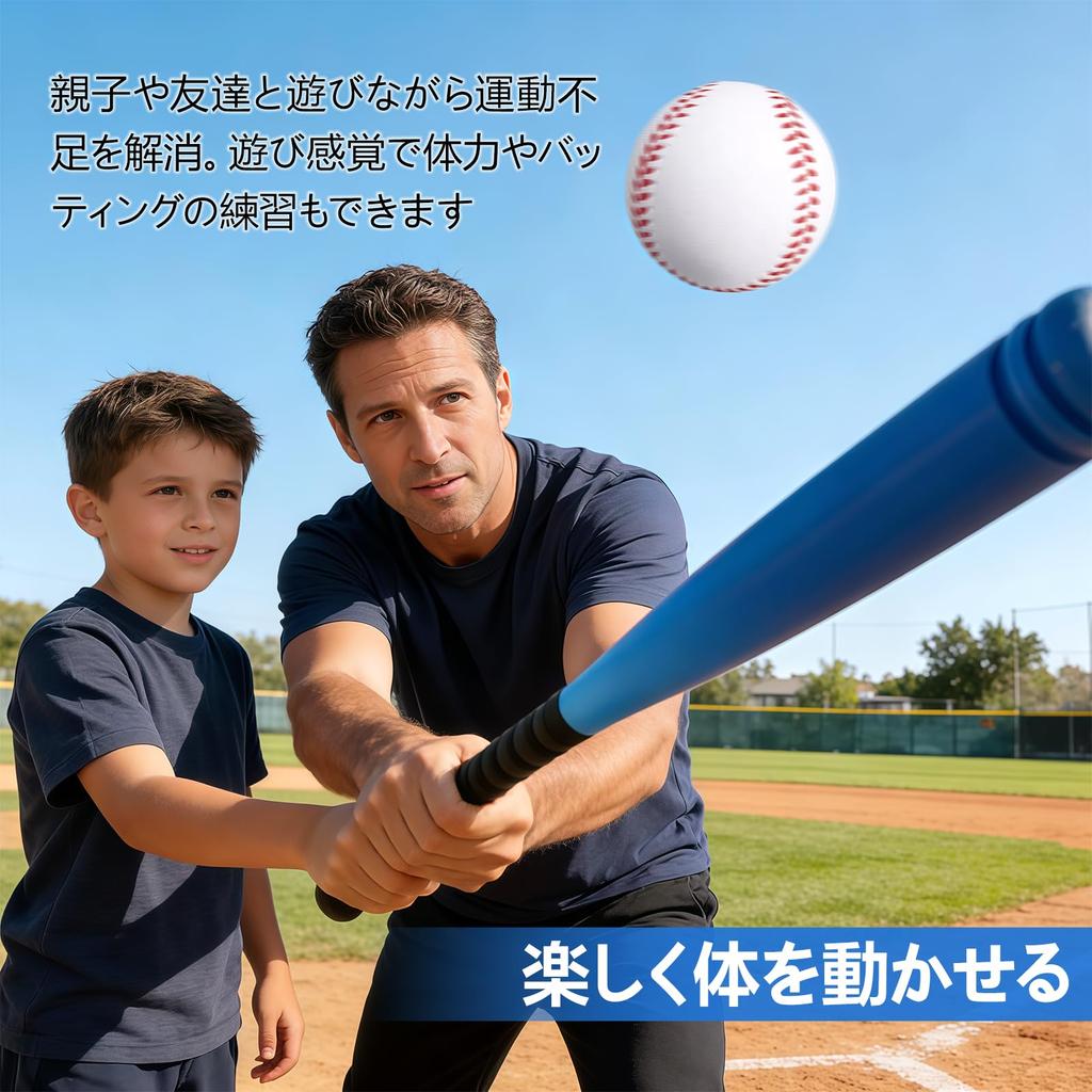 Baseball Bat, Sponge Bat for Kids, Includes 2 Balls, Made of EVA, High Rebound, Lightweight, Safe for Indoor and Outdoor Use, for Parent-Child