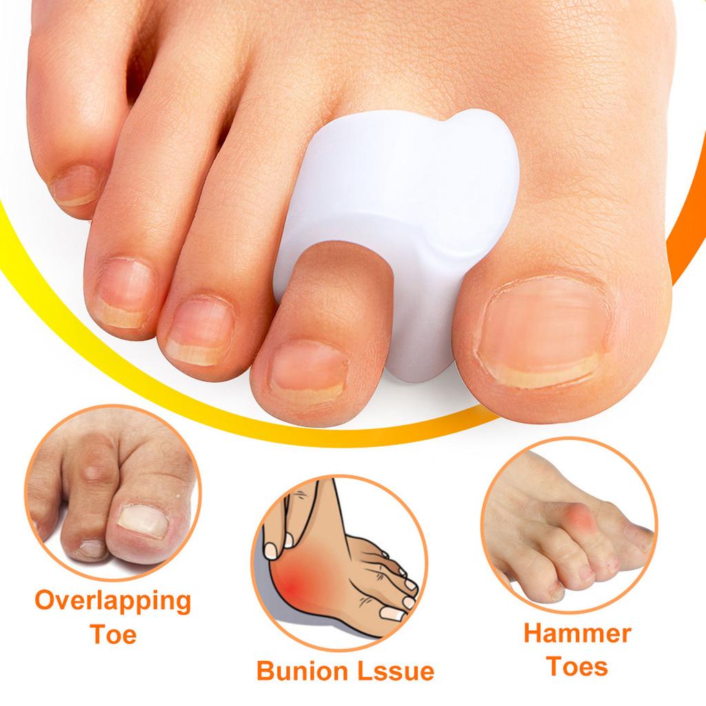 6 Pairs Silicone Toe Separators Relief Bunion Pain Toes Corrector Stretcher Pad Blue White