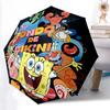 1pc SpongeBob SquarePants Bikini Bottom Adventure Durable Cartoon Folding Umbrella, Portable 3-Fold Compact Umbrella for Men and Women, Suitable for T