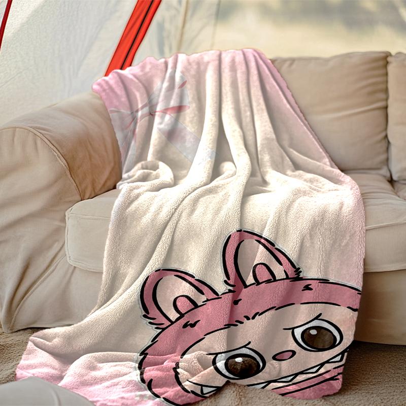 1 Stück LABUBU Decke, Super Kuschelige Bedruckte Heimdecke, Ganzjahres-Wärme