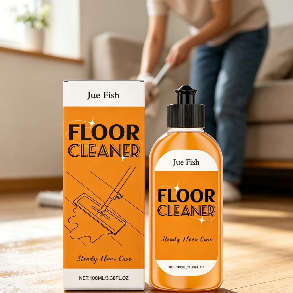 Jue Fish Floor Cleaner for Tiles Wooden Deep Cleaning Fresh Scent Gentle Formula Household Maintenance Floor Stain Remover 100ml