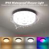 2-Pack Waterproof Shower Lights for Inside Shower, Rechargeable Shower Lamp | 15 RGBW Color Mood Lighting with Remote Dimmable&Timer, LED Wireless