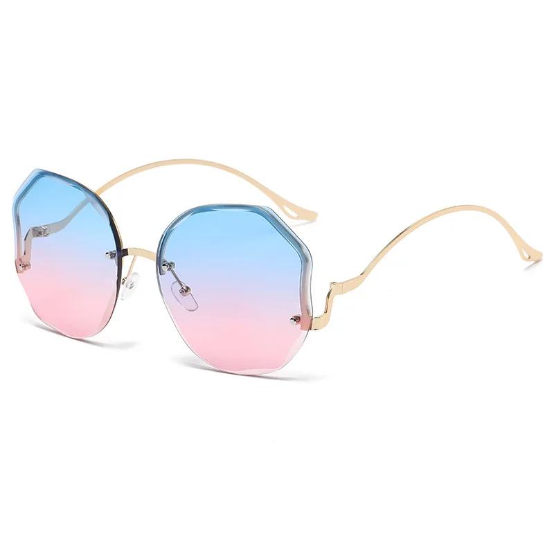 New Personality Trend Transparent Gradient Frameless Sunglasses UV400 UV Protection Beach Travel Driving Shades Eyeglasses