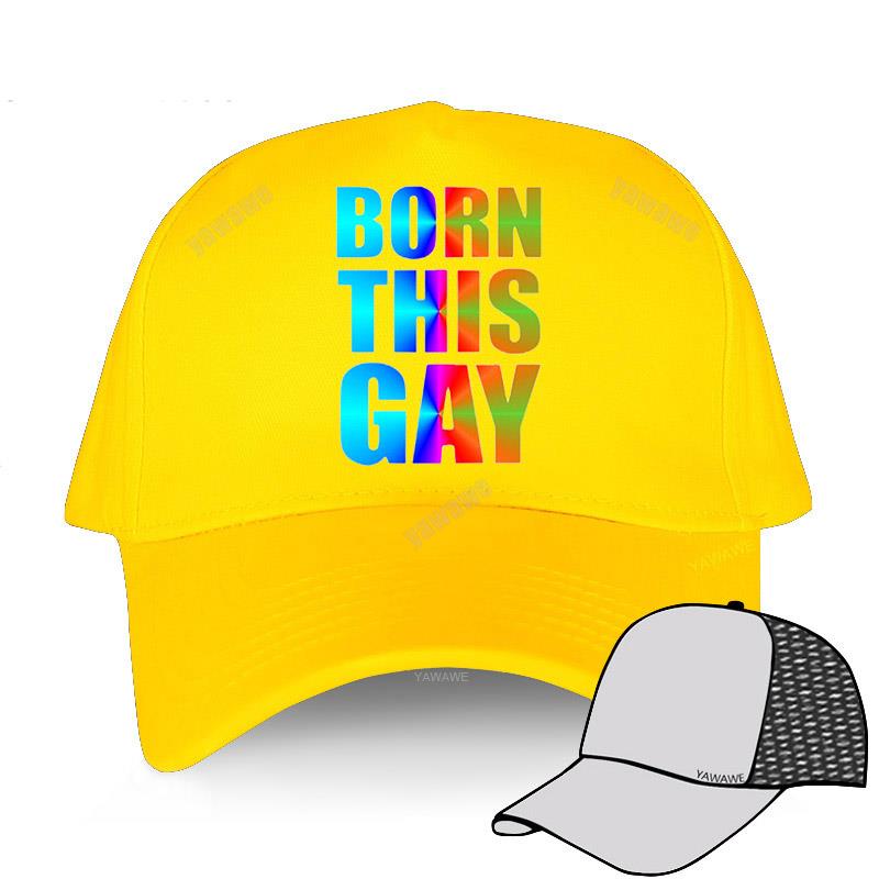 Sportovní čepice značky Funny Design pro muže bavlna Baseballové čepice Born This Gay letní móda Čepice dámská Nastavitelná volnočasová golfová čepice