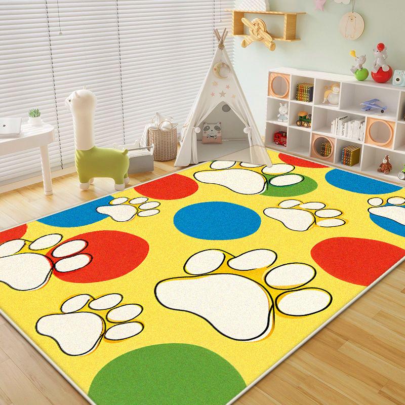 Cute Footprint Carpets for Living Room Modern Decoration Children Bedroom Plush Rug Home Pet Area Easy Clean Non-slip Mat Floor