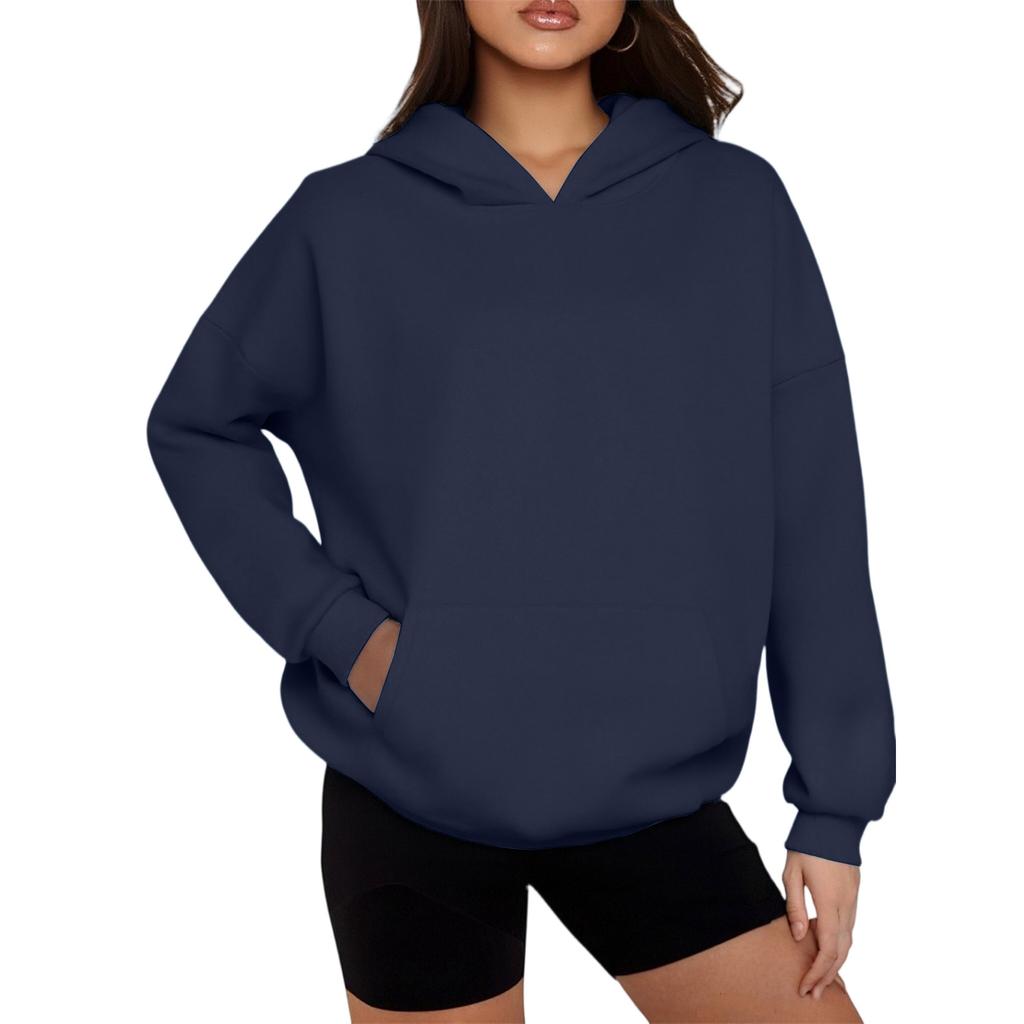 Fashionable Women's Loose Casual Daily Plus Size Long-sleeved Hooded Sweatshirt