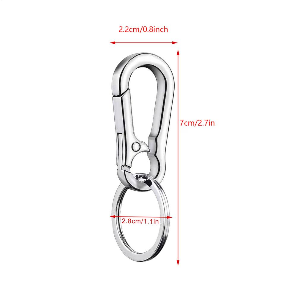 Zinc Alloy Car Key Chain Anti-Lost Keychain With KeyRing Simple Gourd Buckle Carabiner Keychain Auto Waist Belt Clip Holder