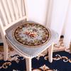 Floral Pattern Dining Chair Cushion Chenille Seat Mat Stylish Embroidered Chair Mat  Household