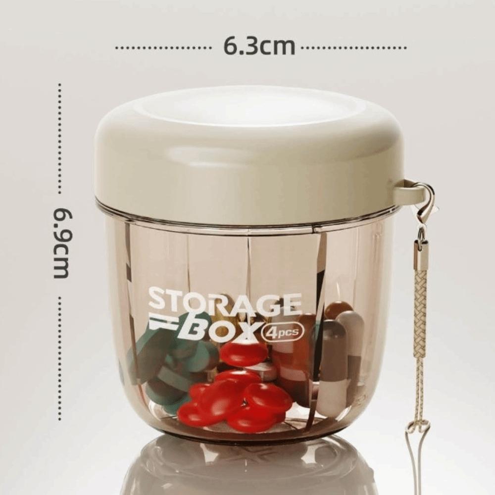 Plastic Medicine Container 4 Grids Pill Organizer Box New Sealed Pill Dispenser  for Vitamin