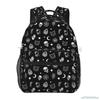 Black Witch Skull Moon Divination Backpacks School Book Bags Waterproof Student Laptop Backpack Casual Travel Sports Daypacks