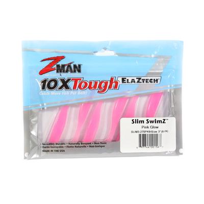 Zman Μαλακά δολώματα Slim SwimZ 3 ιντσών 6/πακέτο ροζ λάμψης (1567)