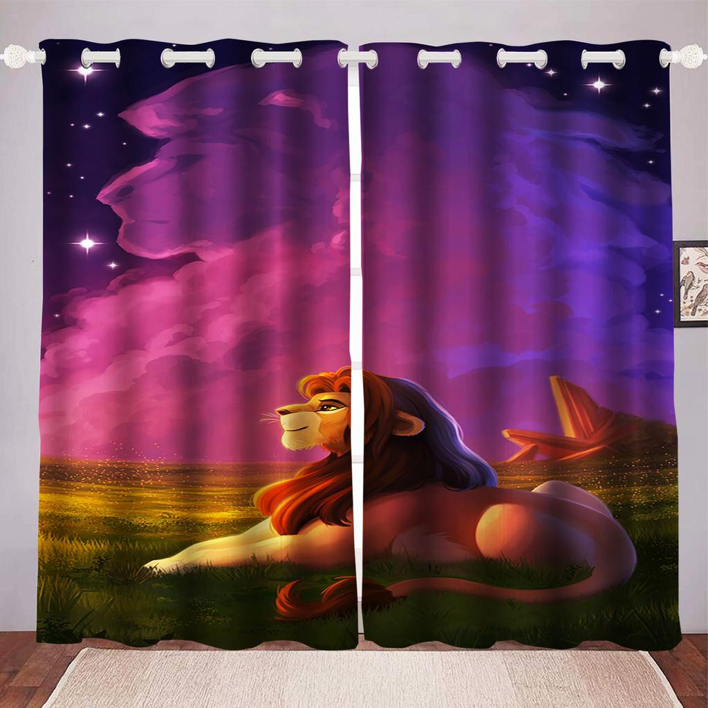 Lion King Dustproof 100% Polyester Blackout Curtains Curtains For Living Room Bedroom Drapes Home Decor