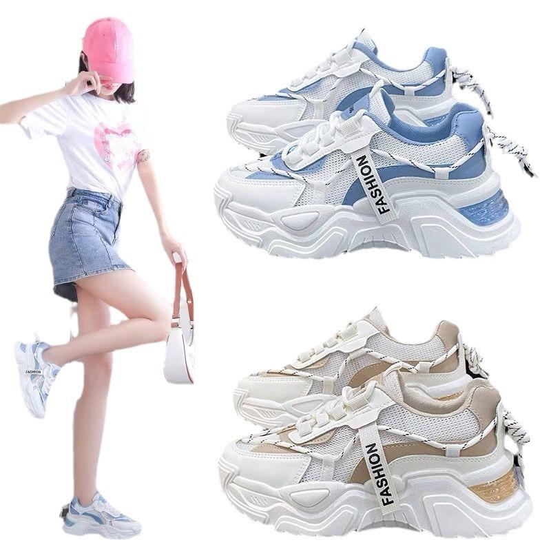 Mesh Dad Shoes Children's Autumn 2024 Popular Versatile Casual Junior High School Students Sports Shoes Women's Lightweight Running Shoes