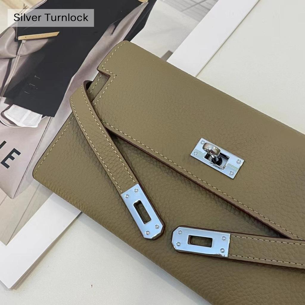 Prabangios moteriškos piniginės iš natūralios odos, aukštos kokybės, pagamintos iš pirmo karvės odos sluoksnio, ilga piniginė sidabro spalvos užsegimu, nuostabi delninė be logotipo