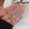 Pinkdudu Sugar Cube Yellow Diamond Stud Earrings Sparkling Light Luxury High-End Earrings Elegant PD2518