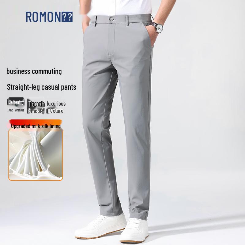 ROMON Men s Spring/Summer Slim-Fit Casual Suit Pants 30/170/76A