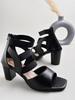 Sandali da Donna Shoetopia con Tacco Blocco e Cinturino Elastico alla Caviglia | Comodi Sandali con Tacco Medio per Feste e Uso Casual