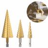 3Pcs Multiple Hole Sizes Step Drill Bit Set High Speed Step Drill Bit Hole Drill Bits  Woodworking