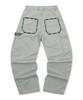 XTONZ Xp308 Check Carpenter Washed Cotton Pants (Light Gray)