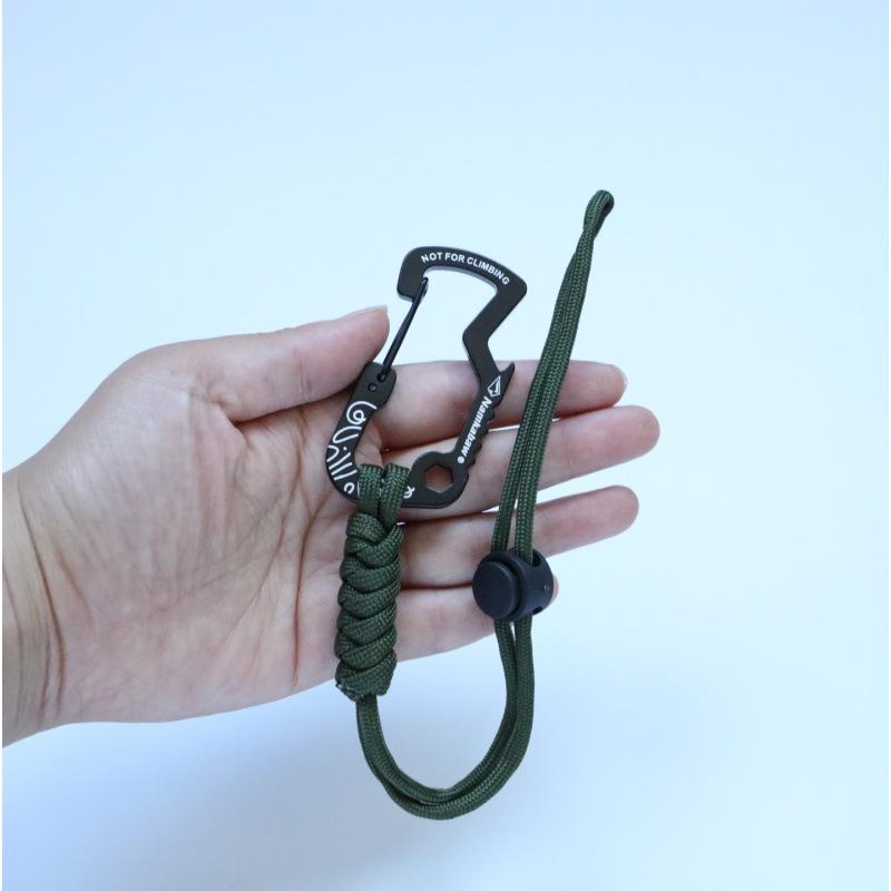 Cross-Border Tactical Paracord Keychain & Carabiner: Outdoor Camping, Anti-Lost Lanyard, Backpack Hook.