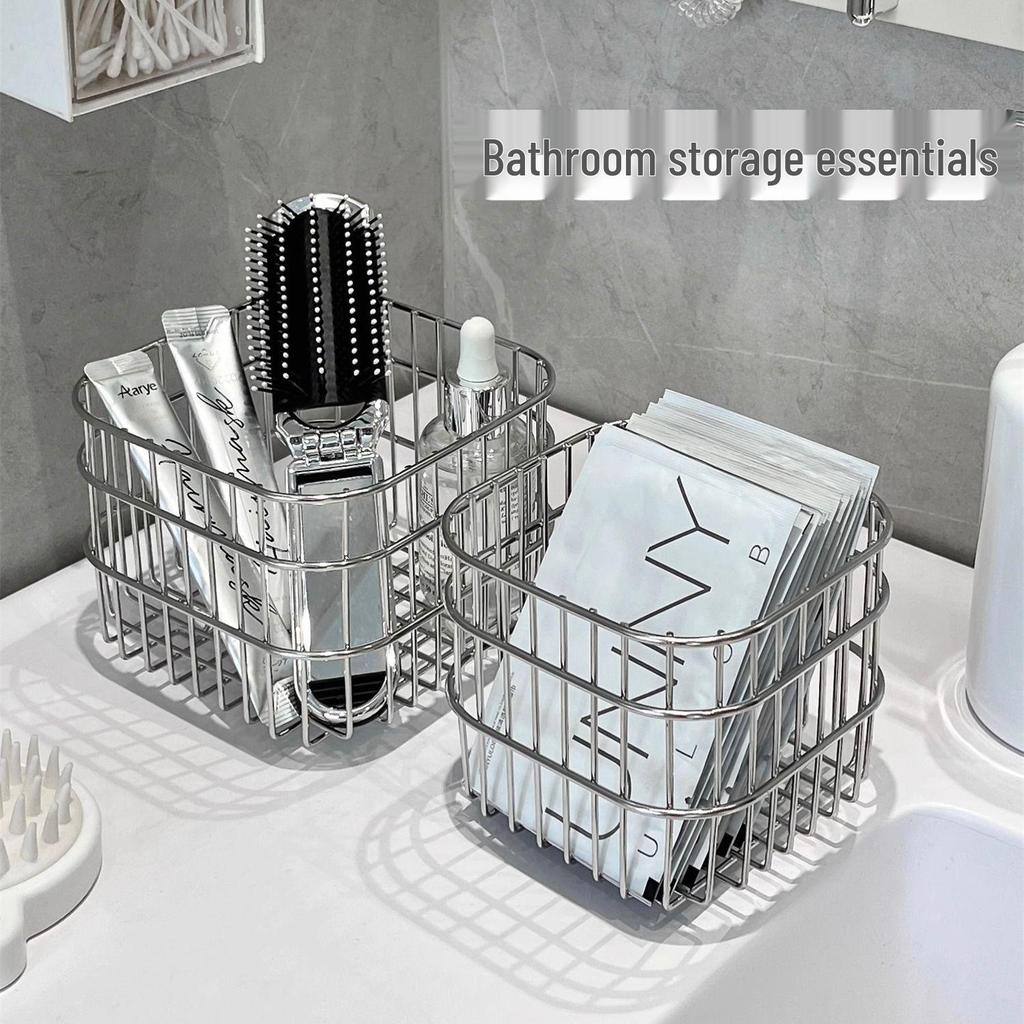 Large Capacity Iron Art Storage Basket for Desktop, Office, or Dorm – Ideal for Cosmetics, Sundries, and Masks