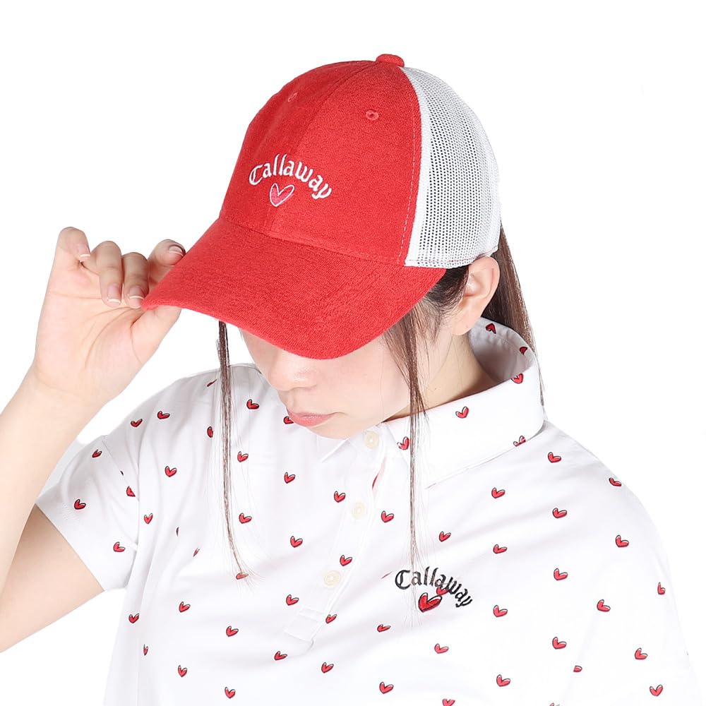 Callaway Mesh Cap Tail Adjustable Golf Hat C23191208 Free Size Women's (Bonnie Style, Size) / / 1100_Red,