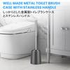 Smartbin Toilet Brush and Holder with Storage Stylish Cleaning Brush Bathroom Toilet Metal Case and Stainless Steel Gray 2-Tier Case, Set, Brush,