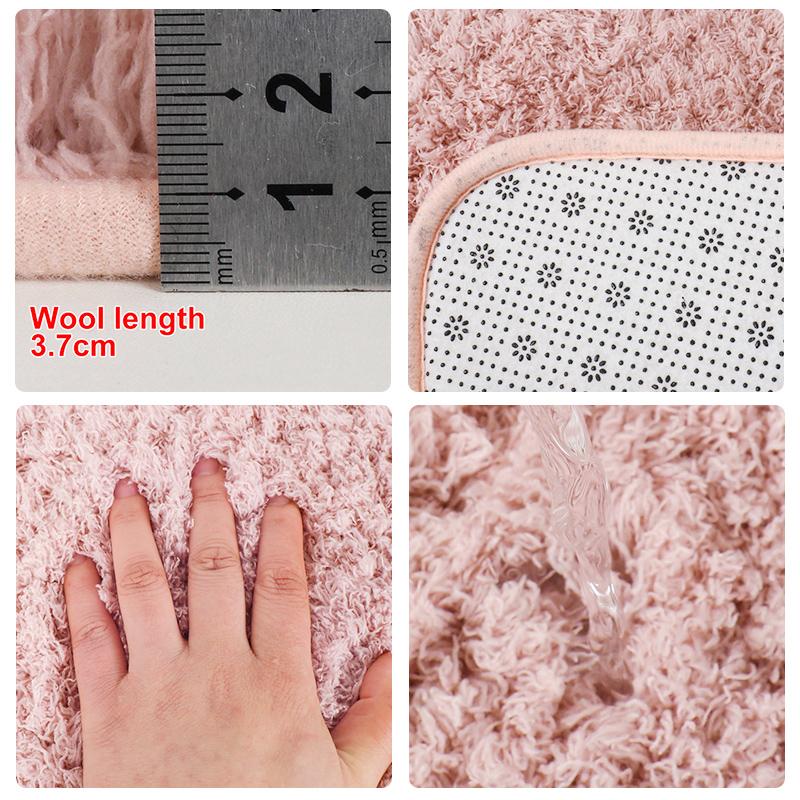 1pc Solid Color Ultra-Fine Fiber Soft And Absorbent Fan-Shaped Bathroom Anti-Skid Mat for Bedroom Curved Shower Room