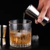 2 Pcs Silver Cocktail Measuring Cups Stainless Steel Spirit Measure Jigger  Home