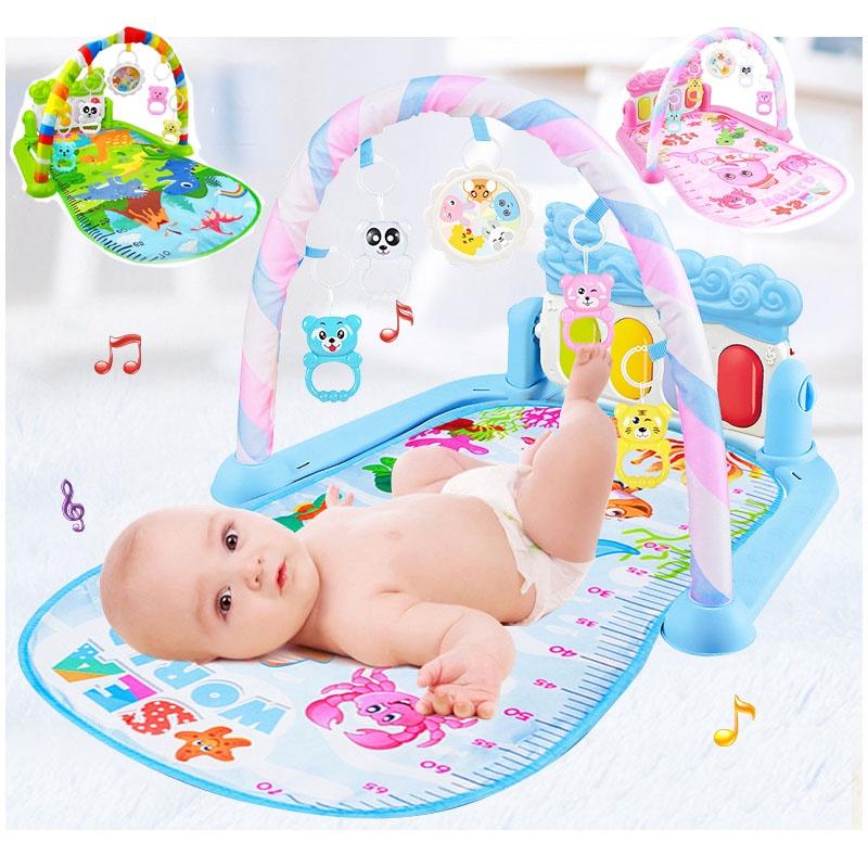 Newborn Fitness Rack And Interactive Pedal Piano Toy With Lights Music And